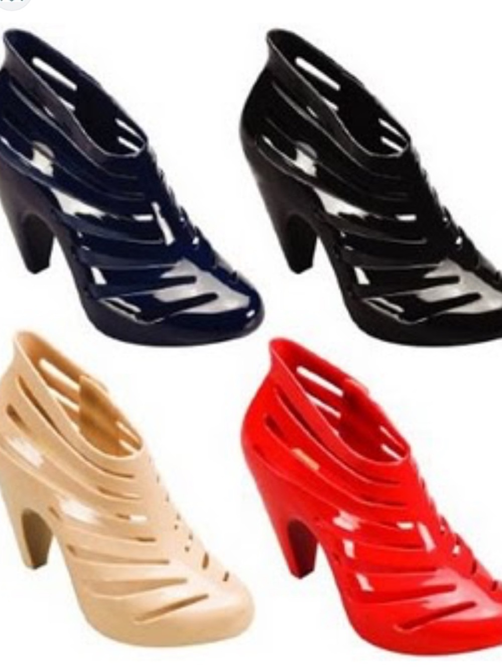 Melissa BELIEVING line glossy cut out heels